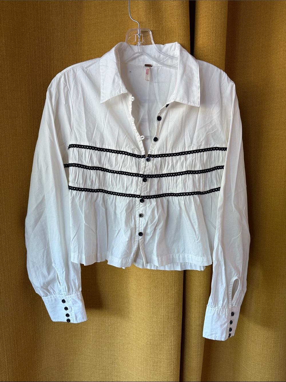 Free People Cropped White Blouse
